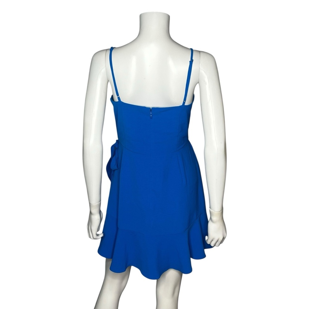 Lola Grace Blue Wrap Mini Dress Sleeveless Adjustable Spaghetti Strap Size L - Picture 4 of 7